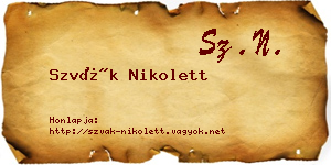 Szvák Nikolett névjegykártya