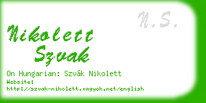 nikolett szvak business card