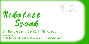 nikolett szvak business card